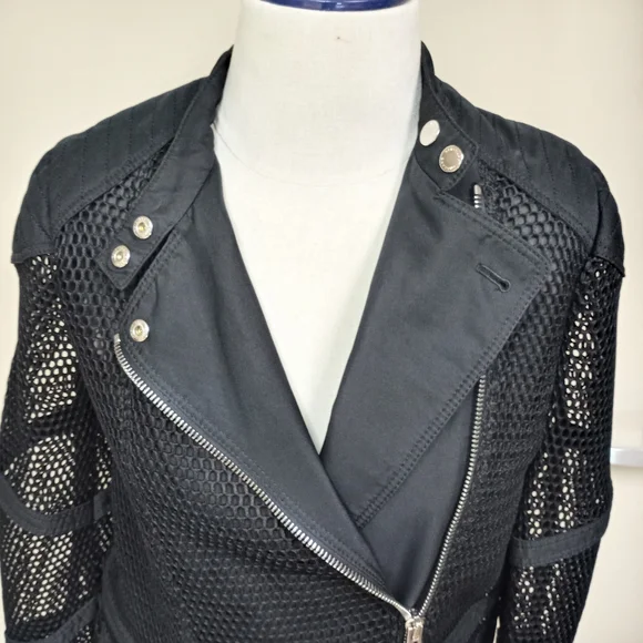 Belstaff Dunstable Black Fishnet Tech Mesh Trench Coat Jacket (XS) - Picture 5 of 11